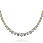 14K Yellow Gold Round Diamond Fashion Necklace