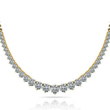 14K Yellow Gold Round Diamond Fashion Necklace