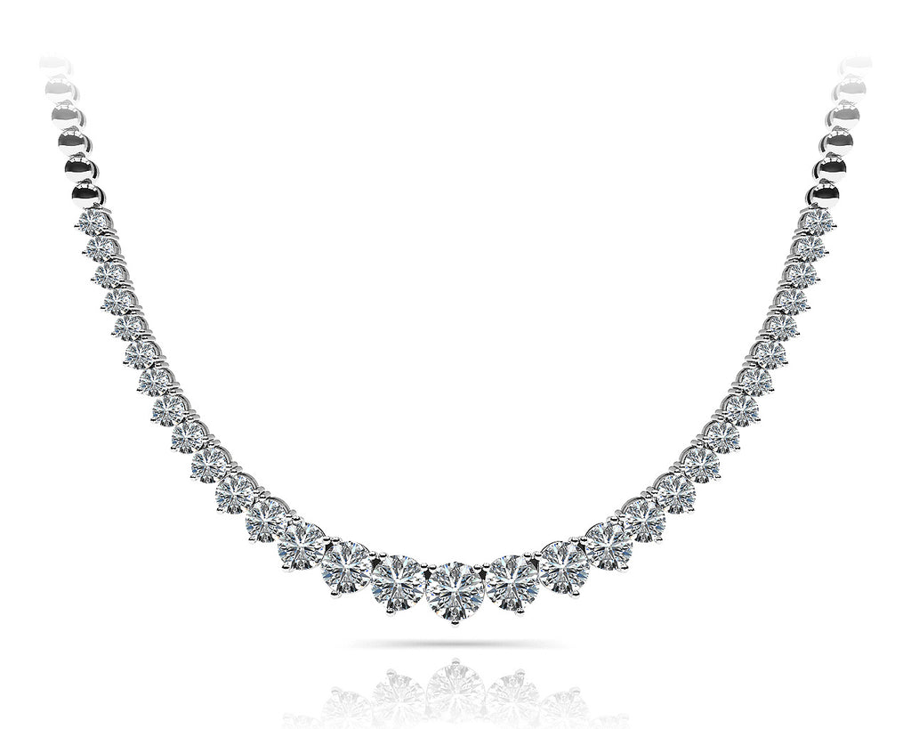 18K White Gold 2ctw Round Diamond Pendant Necklace