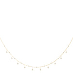 14K Yellow Gold Round Diamond Fashion Necklace