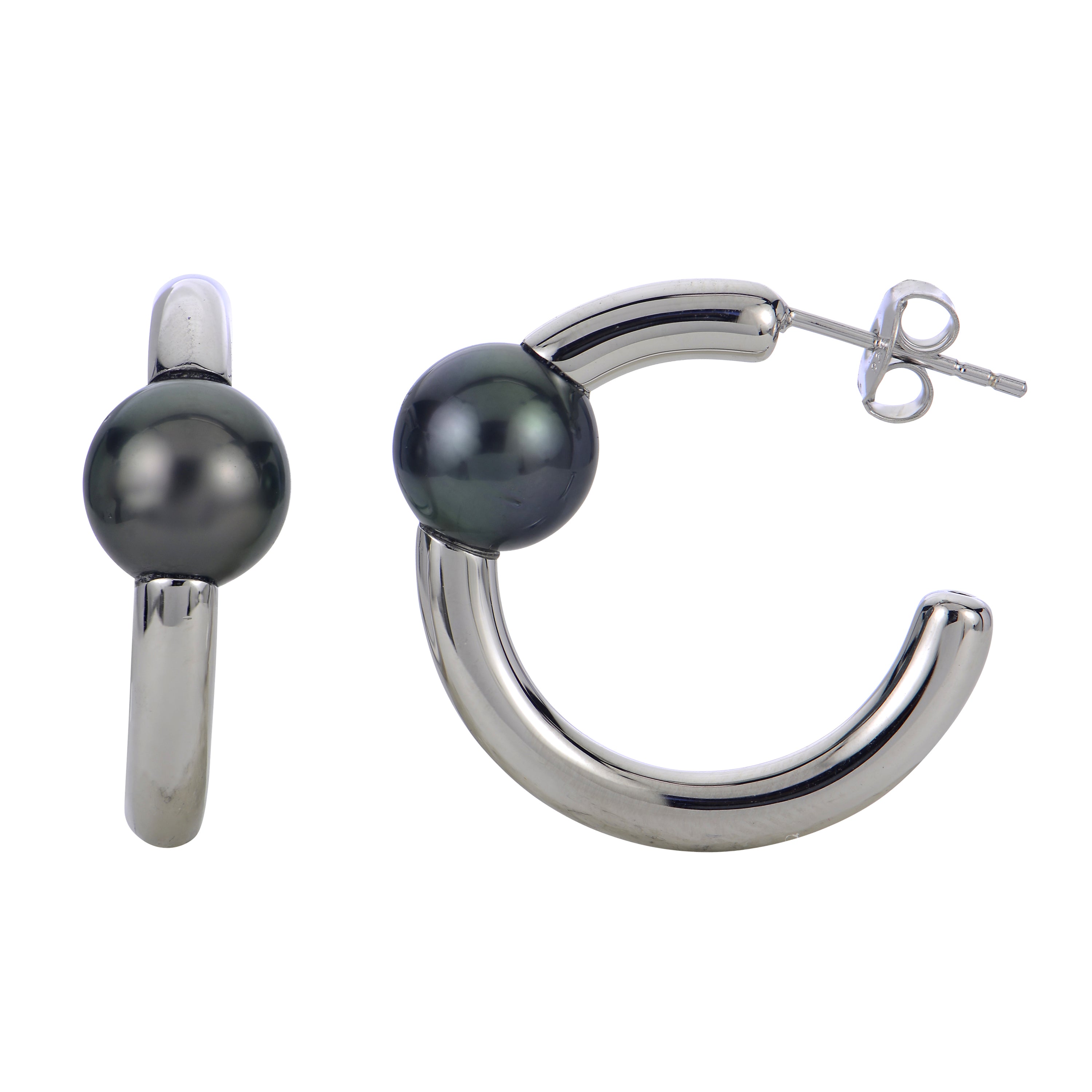 Sterling Silver Tahitian Pearl Earring