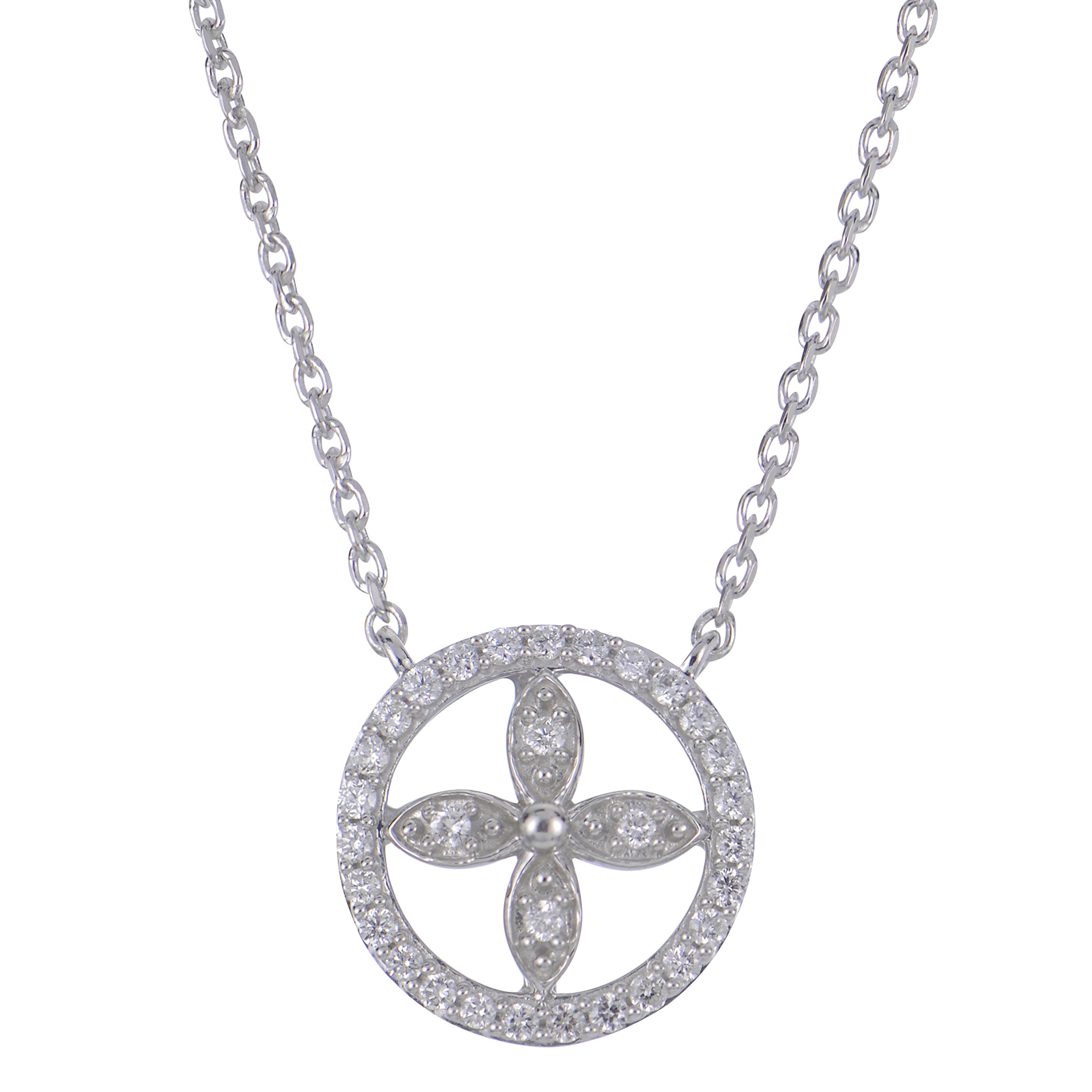 Sterling Silver Diamond Necklace