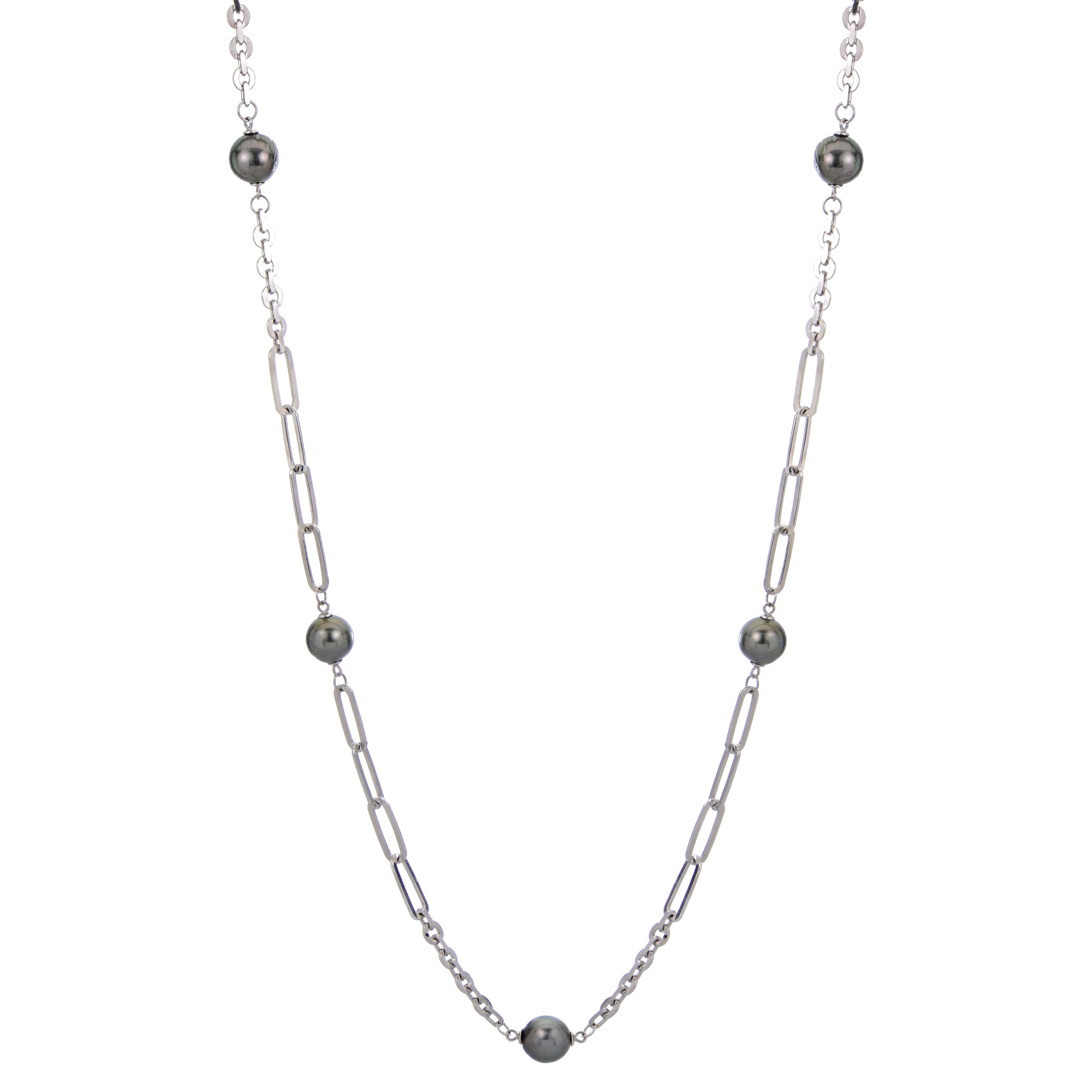 Sterling Silver Tahitian Pearl Necklace