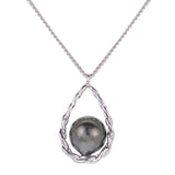 Sterling Silver Tahitian Pearl Necklace