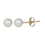 14K Gold  6MM Pearl Stud Earring
