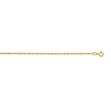14K Gold 0.7mm Machine Rope Chain (Carded)