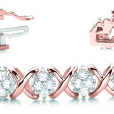 14K Rose Gold Multi-Diamond Fashion Bracelet
