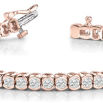 14K Rose Gold Round Diamond Fashion Bracelet