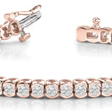 14K Rose Gold Round Diamond Fashion Bracelet