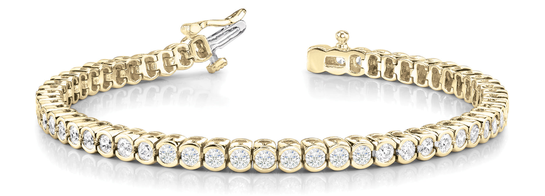 14K Yellow Gold Round Diamond Fashion Bracelet