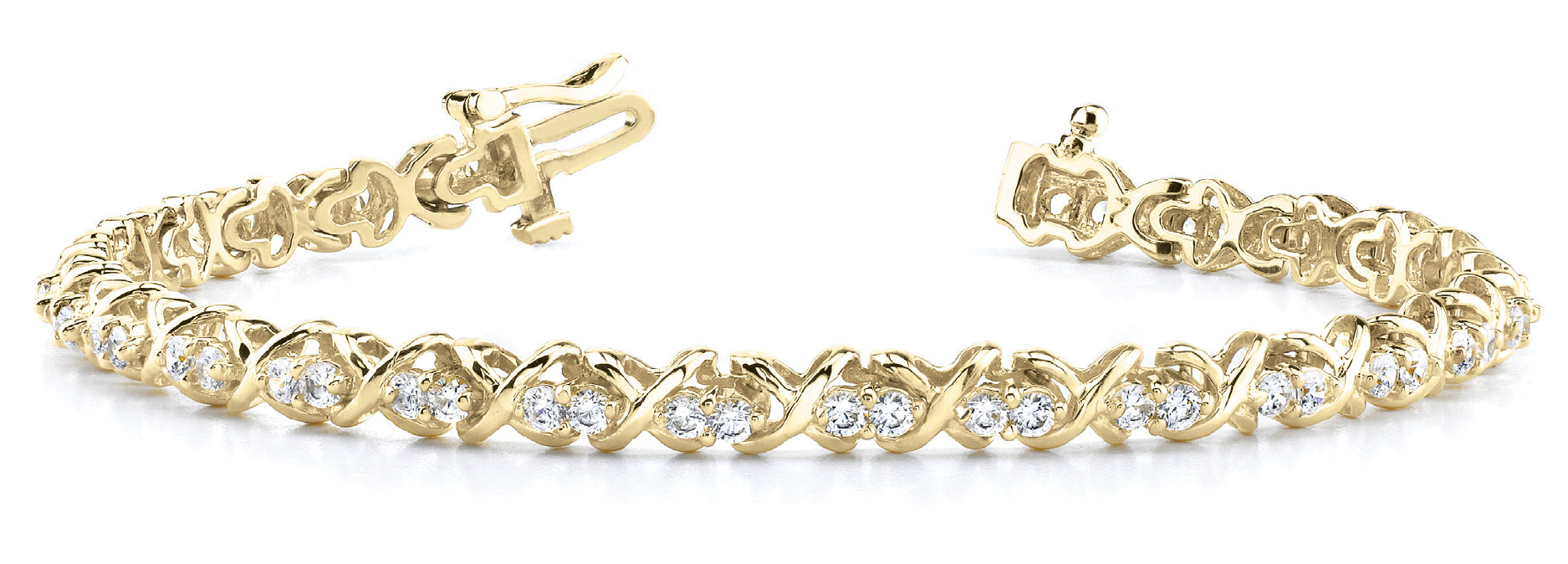 14K Yellow Gold Round Diamond Fashion Bracelet