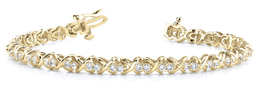14K Yellow Gold Round Diamond Fashion Bracelet