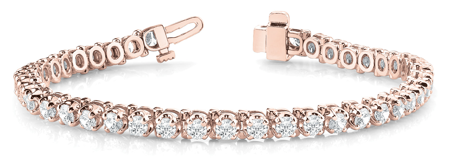 14K Rose Gold Diamond Tennis Bracelet