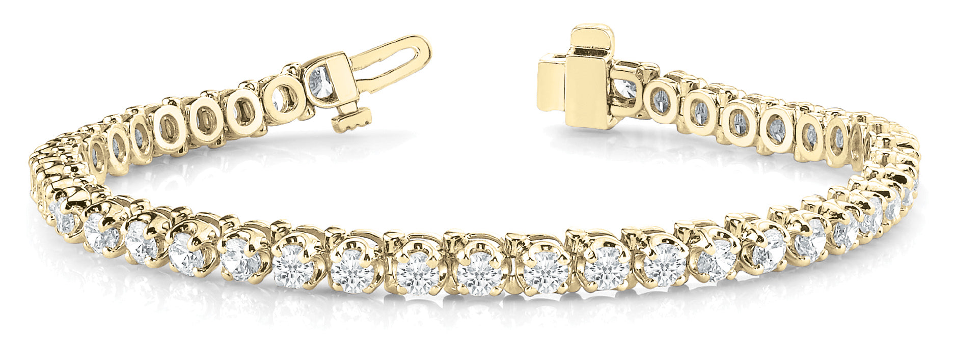 18K Yellow Gold Diamond Tennis Bracelet