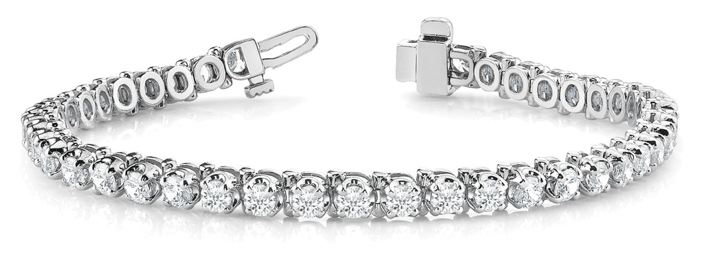 Platinum White Diamond In-Line Tennis Bracelet