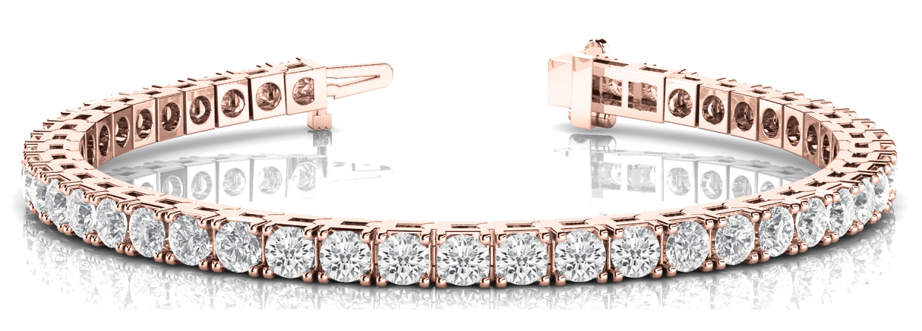 14K Rose Gold Diamond Tennis Bracelet