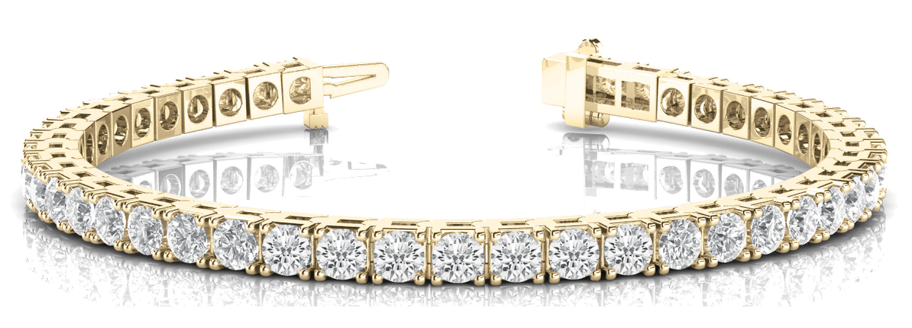 18K Yellow Gold Diamond Tennis Bracelet