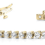 14K Yellow Gold Round Diamond Tennis Bracelet