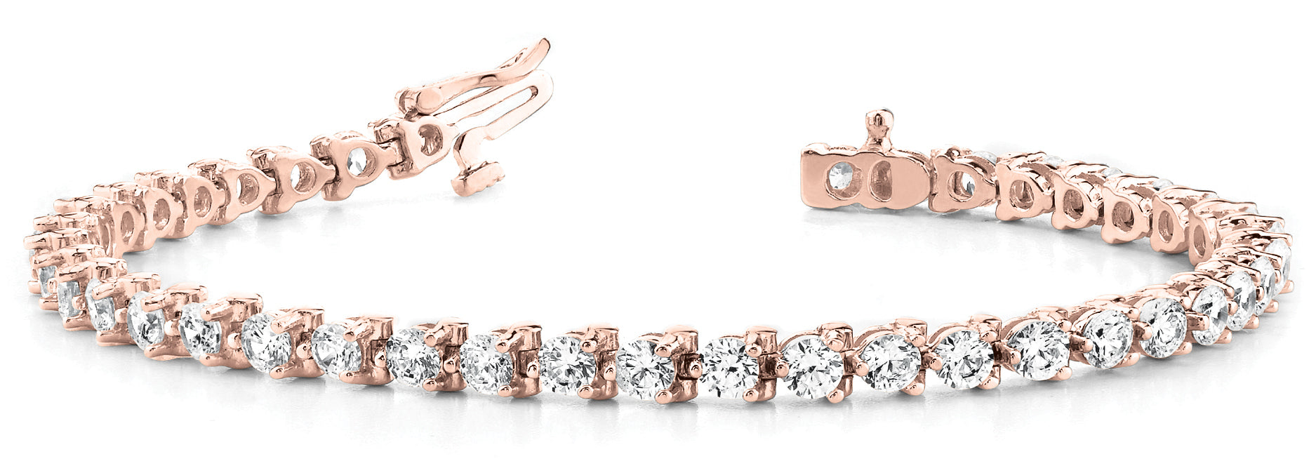 14K Rose Gold 1ctw Round Diamond Tennis Bracelet