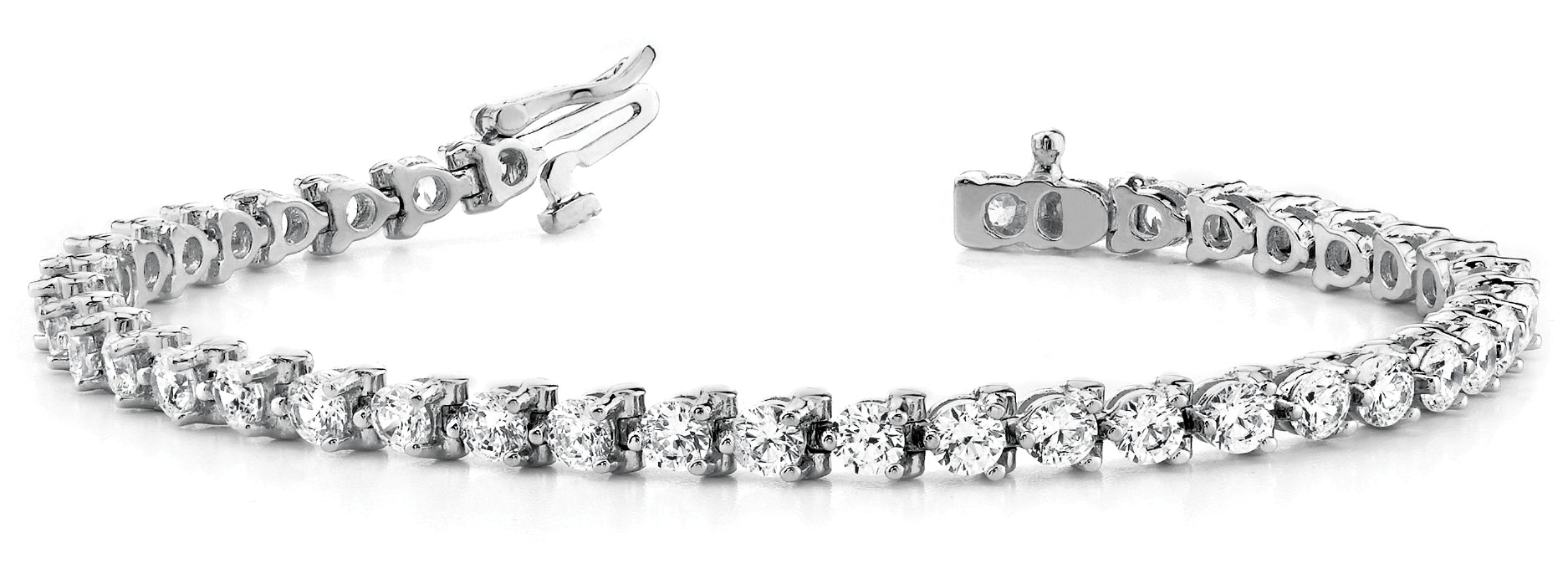 Platinum 1ctw Round Diamond Line Bracelet