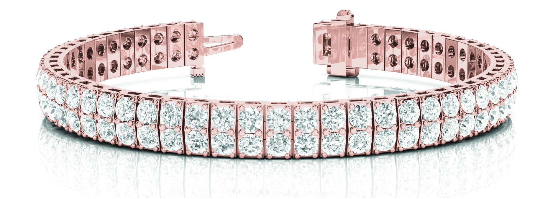 14K Rose Gold 15ctw Diamond Multi-Row Bracelet