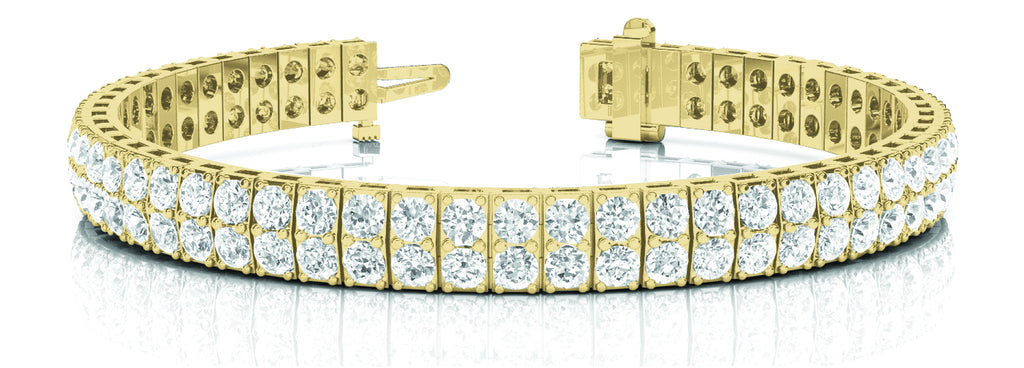 18K Yellow Gold 15 CT Diamond Multi-Row Bracelet
