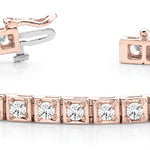 14K Rose Gold 1ctw Diamond In-Line Bracelet
