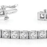 Round Diamond In Line Fashion Bracelet