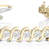 14K Yellow Gold 55-Diamond Fashion Bracelet