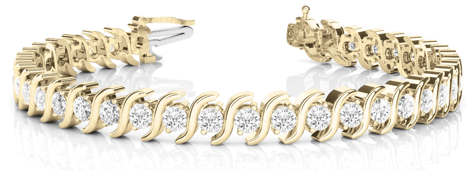 14K Yellow Gold 55-Diamond Fashion Bracelet