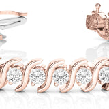 Rose Gold 3/4 CT Diamond S-Link Fashion Bracelet