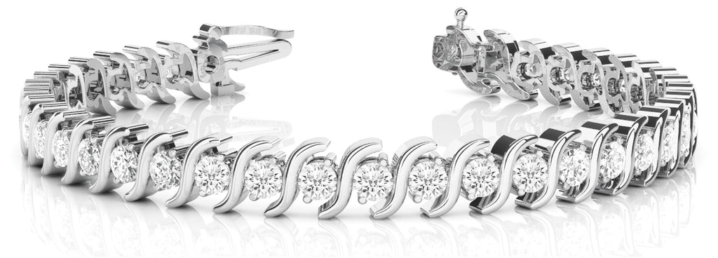 Platinum 3/4 ct Diamond S-Link Fashion Bracelet