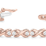 14K Rose Gold Diamond Line Bracelet - 1.75 ctw