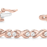 14K Rose Gold Diamond Line Bracelet - 1.75 ctw