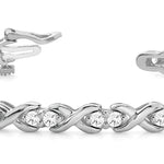 Round Diamond In Line Fashion Bracelet