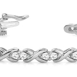 Round Diamond In Line Fashion Bracelet