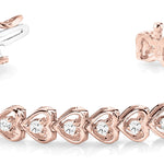 14K Rose Gold Diamond In-Line Bracelet