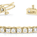 14K Yellow Gold Diamond Bezel Bracelet - 4 ctw