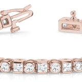 14K Rose Gold 4ct Diamond Bezel Bracelet