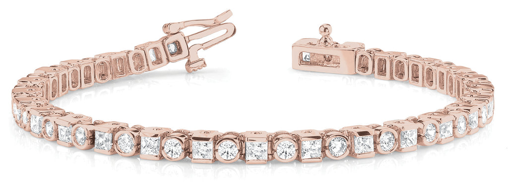 18K Rose Gold 4ct Diamond Bezel Bracelet
