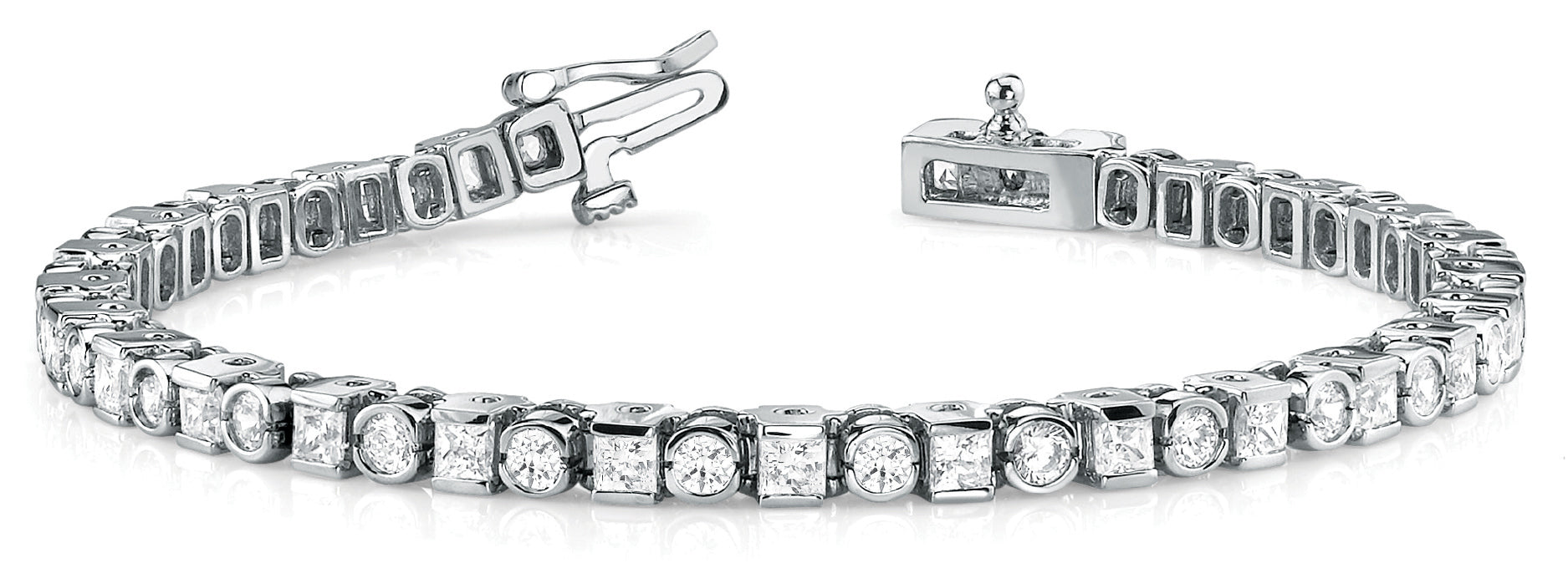 Platinum 4ctw Diamond Bezel In-Line Bracelet