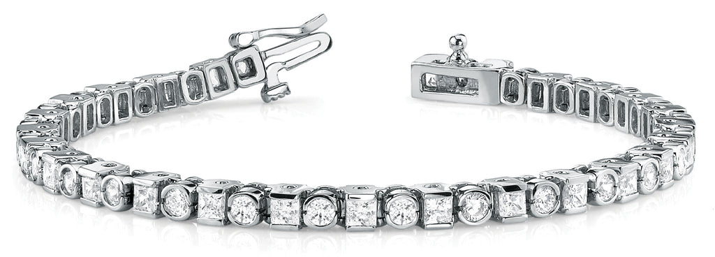 18K White Gold 4 ct Diamond In-Line Bracelet