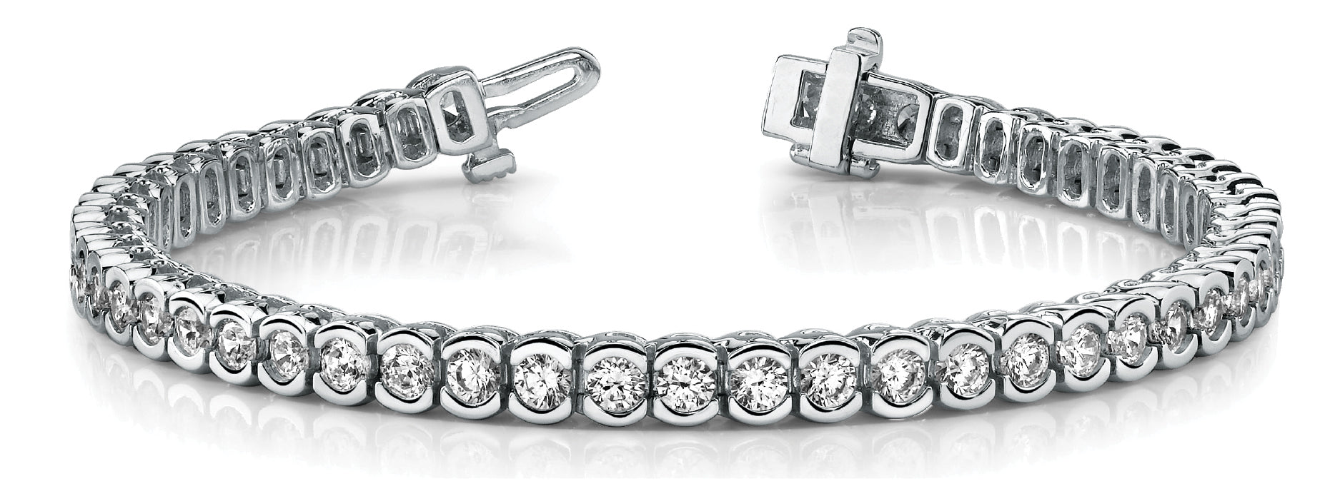 18K White Gold 10.5 CT Diamond In-Line Bracelet