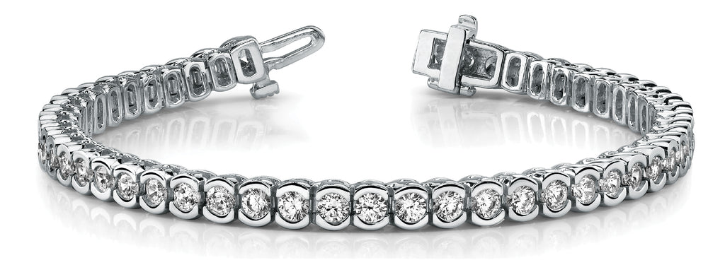 Platinum White Diamond In-Line Fashion Bracelet