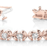 Rose Gold 2 CT Diamond In-Line XO Bracelet