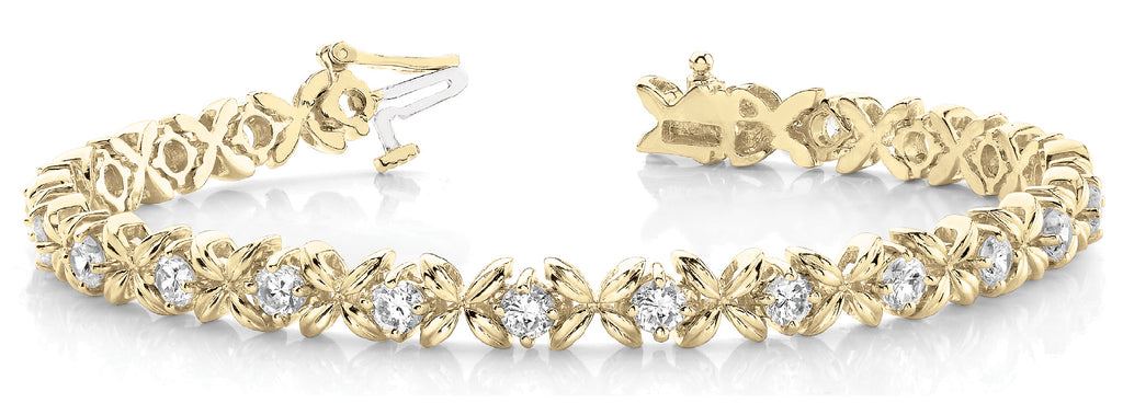 14K Yellow Gold Diamond In-Line Bracelet