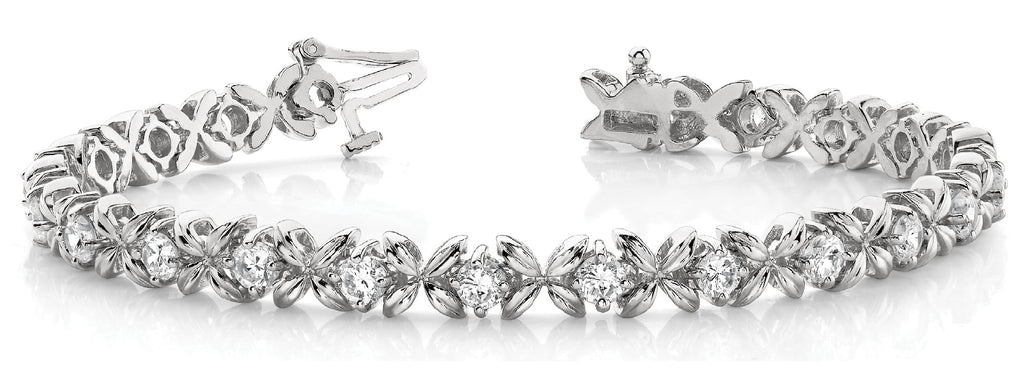 Platinum 2ctw Round Diamond In-Line Fashion Bracelet