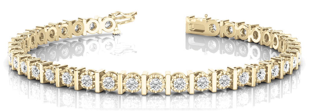 18K Yellow Gold Diamond In-Line Bracelet