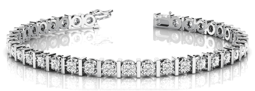 14K White Gold 1/2 ct Diamond Bar Bracelet