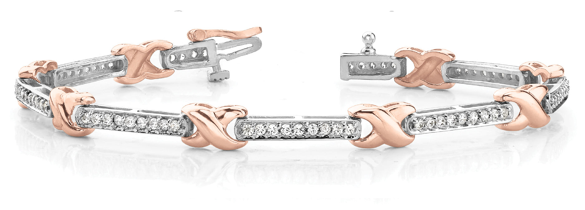 18K Rose Gold Multi-Diamond Fashion Bracelet